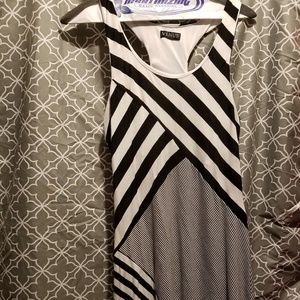 Black and White striped maxi